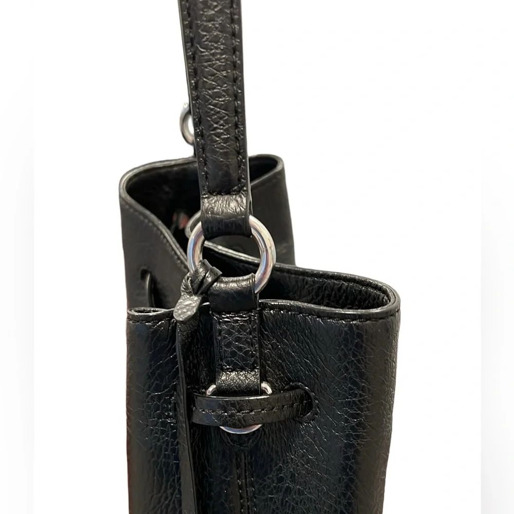 🖤 Lauren Ralph Lauren Black Leather Bucket Shoulder Bag 👜✨